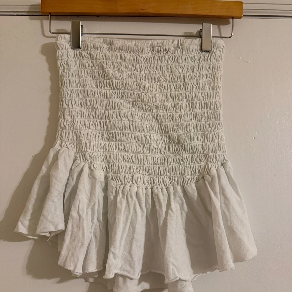 Free People Beach tube top ruffle smocked women XS